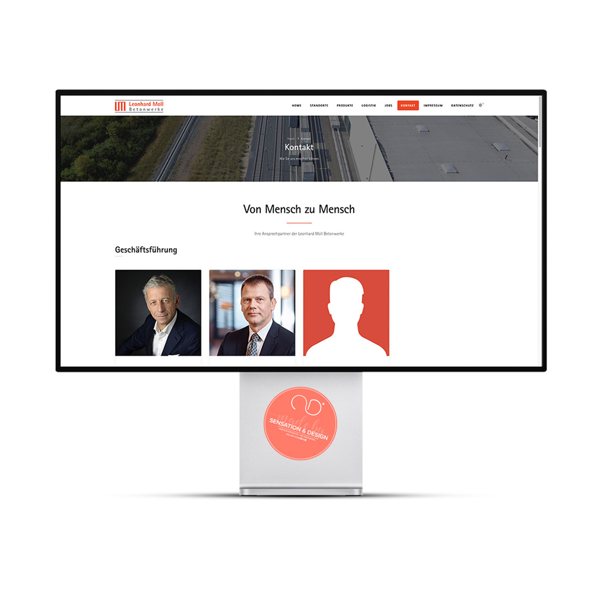 Screenshot von der Leonhard Moll Betonwerke Website in Deutsch Screenshot von der Leonhard Moll Betonwerke Website in Deutsch