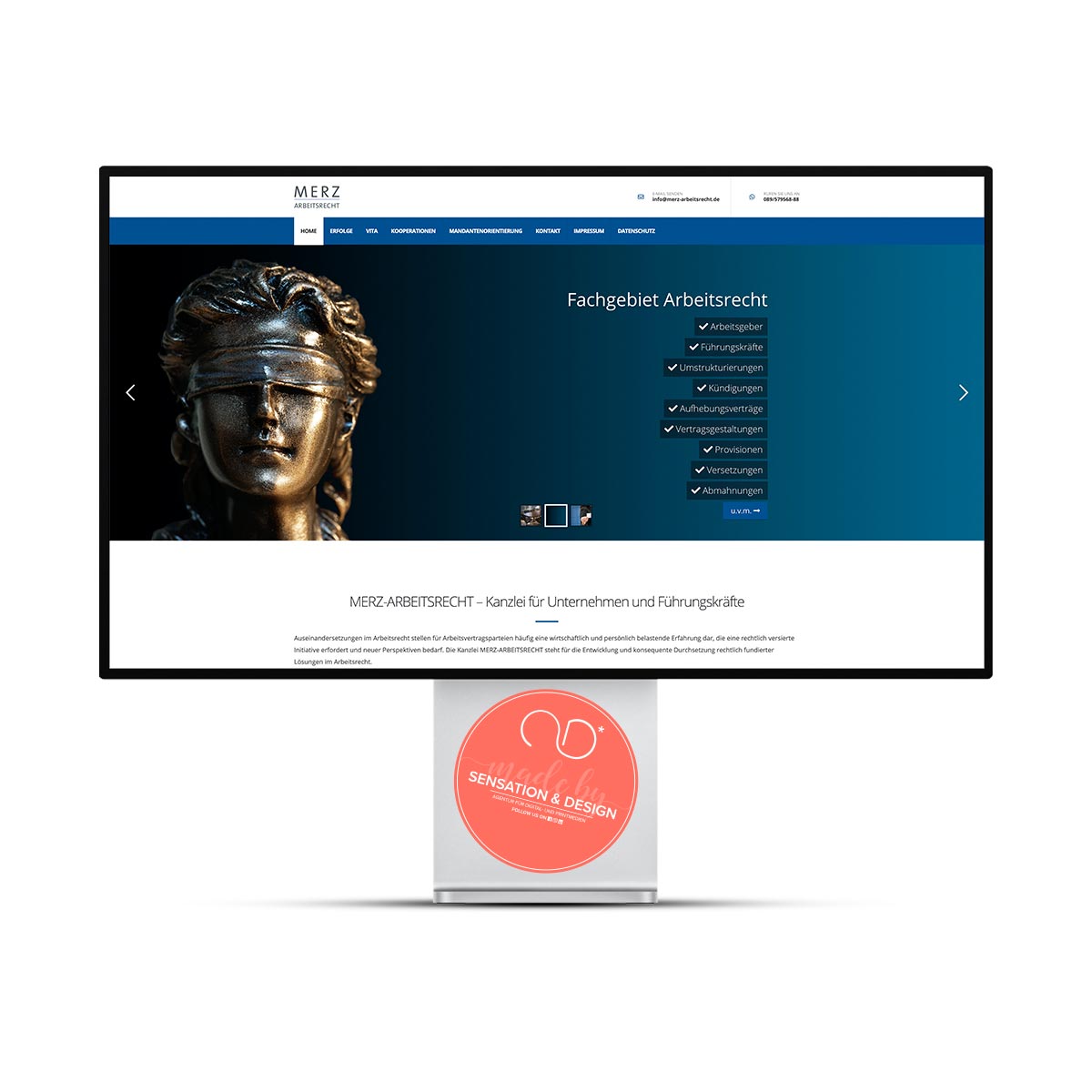 Screenshot von der Kanzlei Merz Website Screenshot von der kanzlei Merz Website